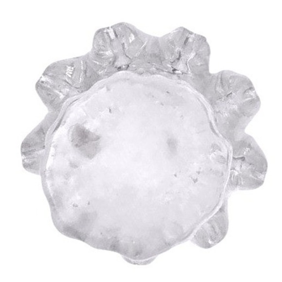 Vintage Clear Art Glass Vase Mid Century Modern Brutalist Crown Petal Design - Picture 4 of 4